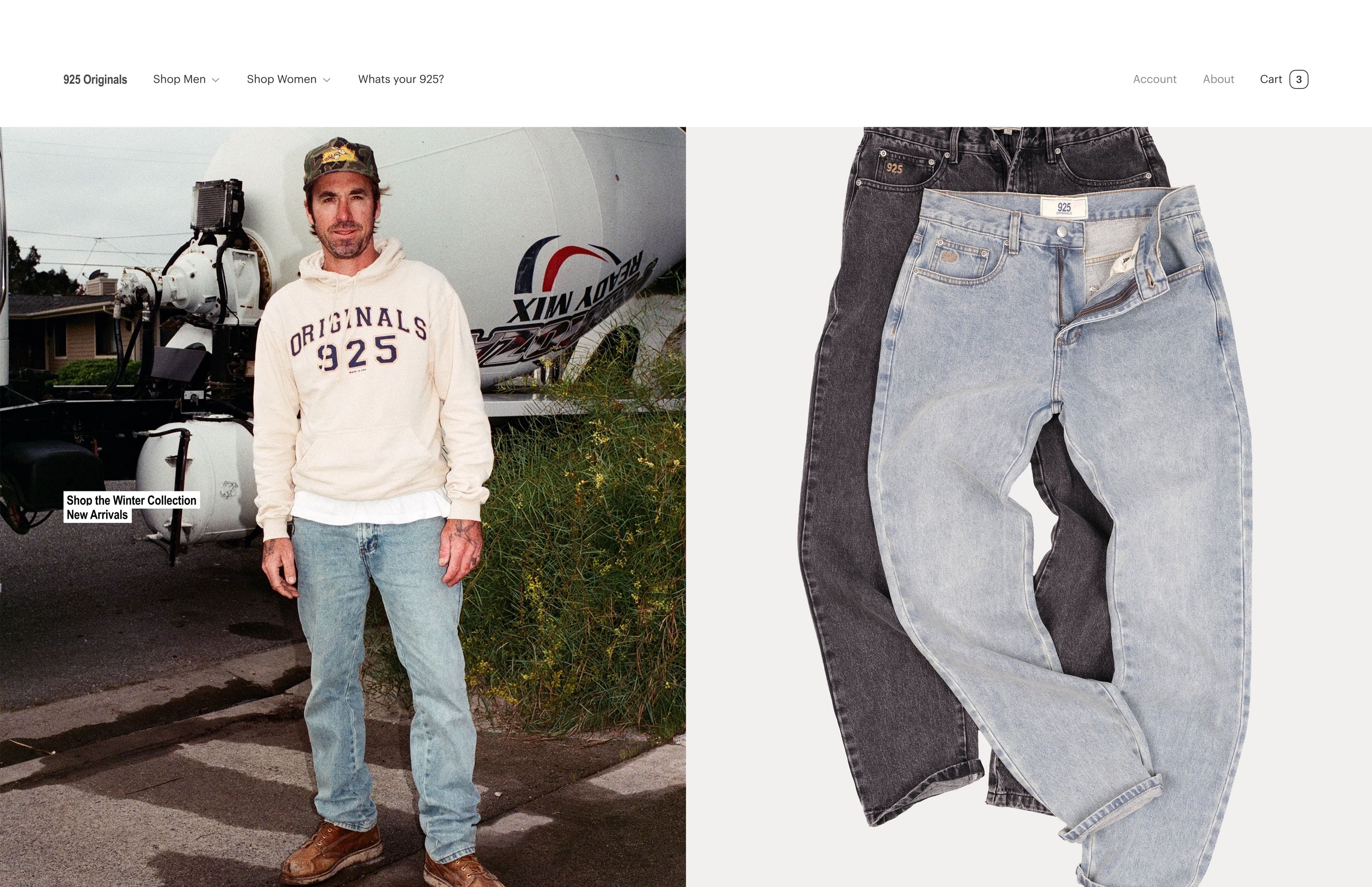 925 Originals - Art Direction & Website Development