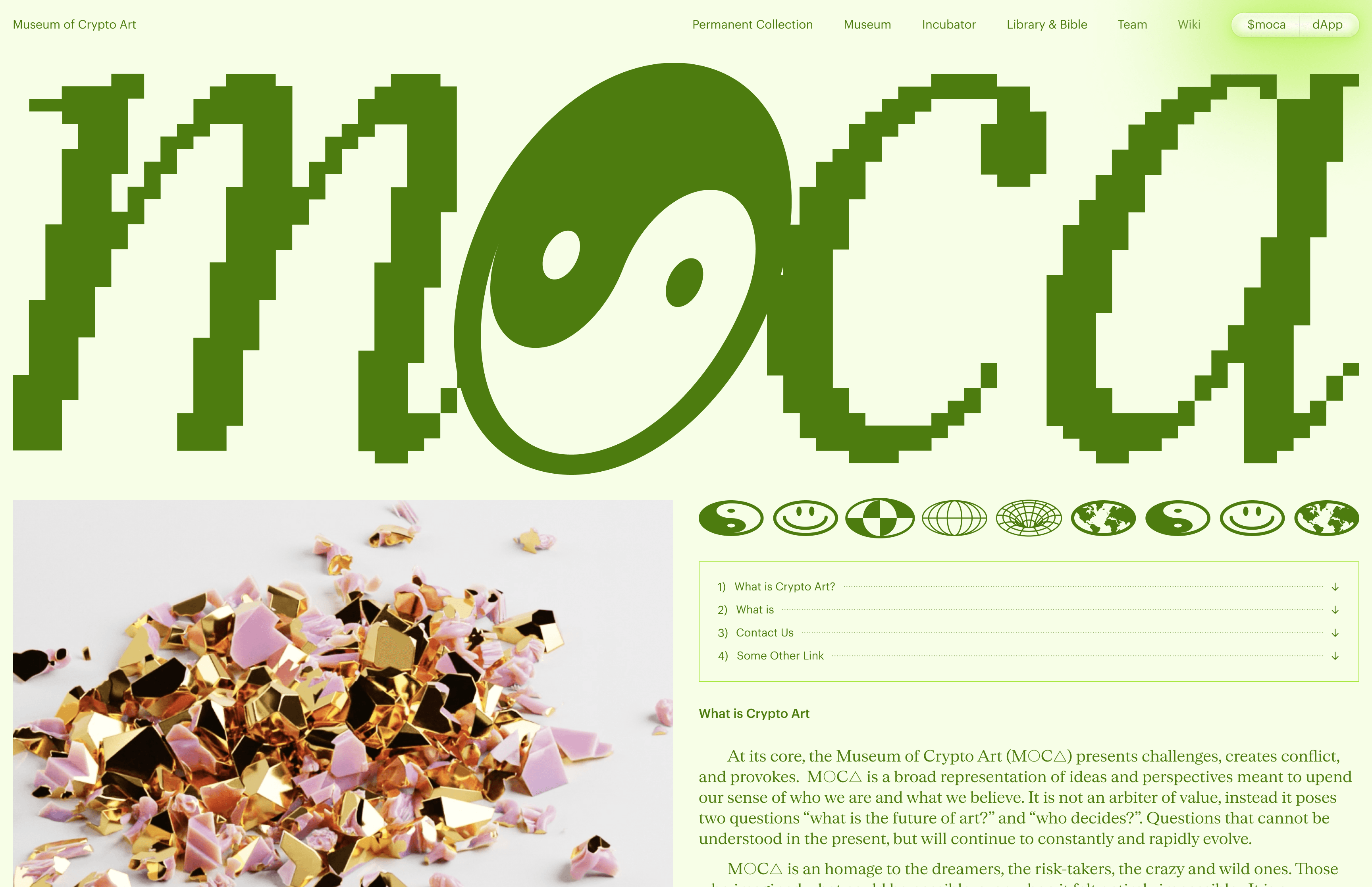 Museum of Crypto Art - Art Direction & Website Development